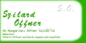 szilard offner business card